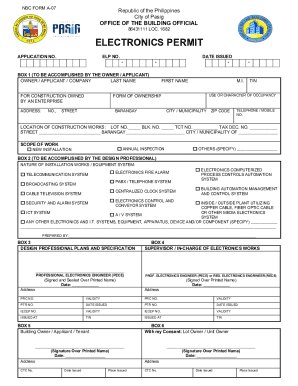 Philippines Electronics Permit Application