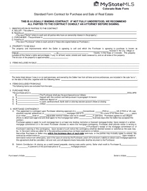 Colorado Purchase and Sale of Real Estate Contract