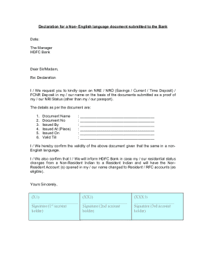 NRI Account Declaration Form