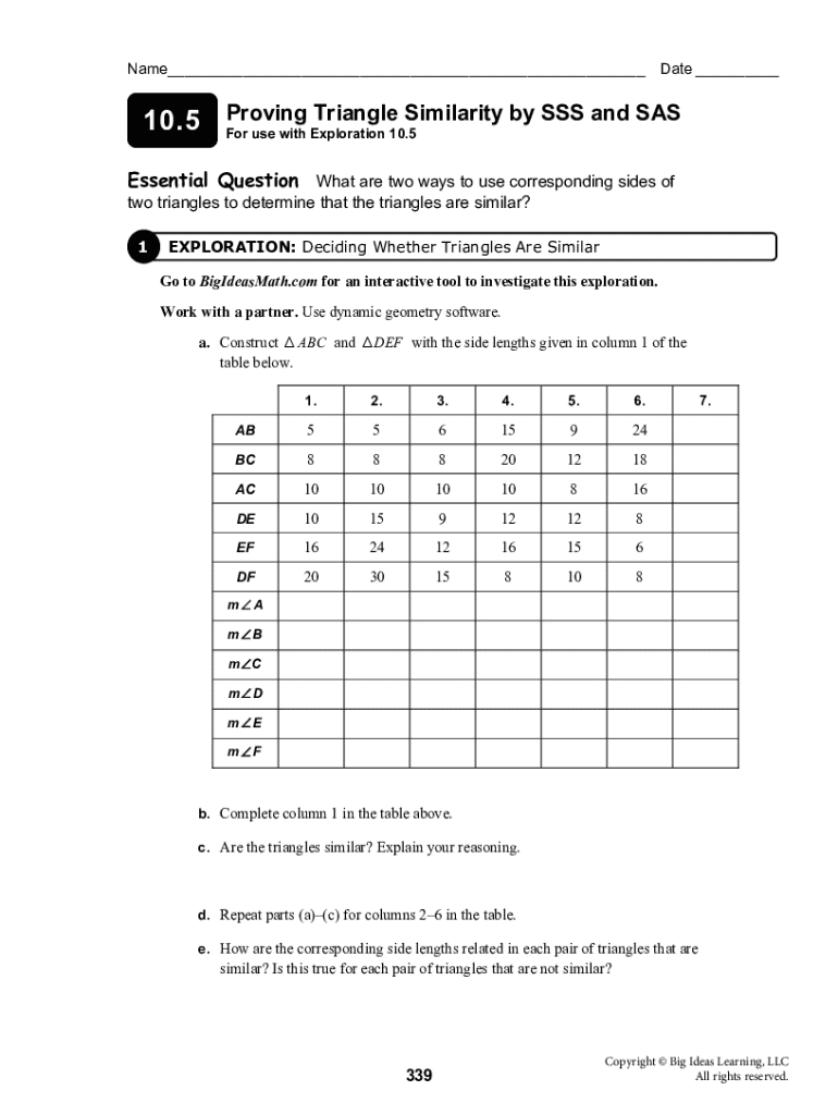 Proving Triangle Similarity Worksheet.pdf Triangle Similarity Worksheet - Blank Fillable Template | Fill Out ...