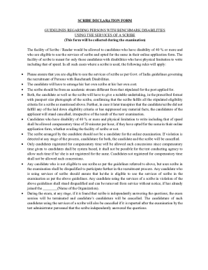 Scribe Declaration Form