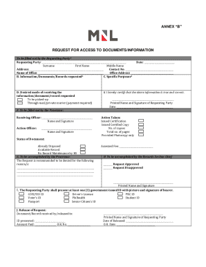 Request for Access to Documents/Information