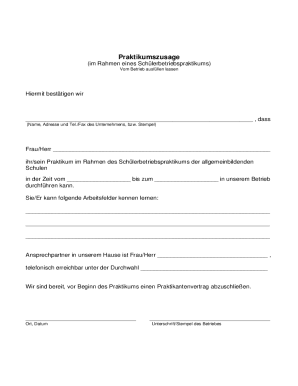 German Student Internship Agreement