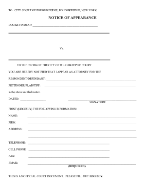 Notice of Appearance