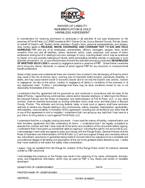 Liability Waiver for Pint & Pistol