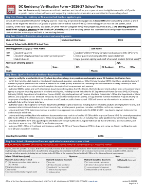 DC Residency Verification Form