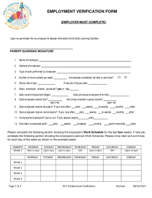 Employment Verification Form