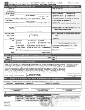 Philippines Overseas Voter Registration Form