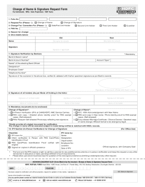 Change of Name & Signature Request Form
