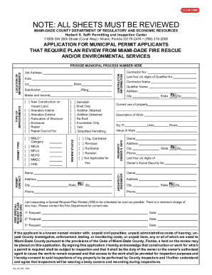 Miami-Dade Fire Special Request Plan Permit