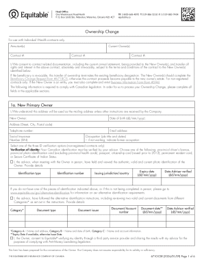 Equitable Life Insurance Ownership Change Form