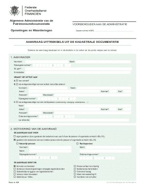 Belgian Cadastral Extract Request Form