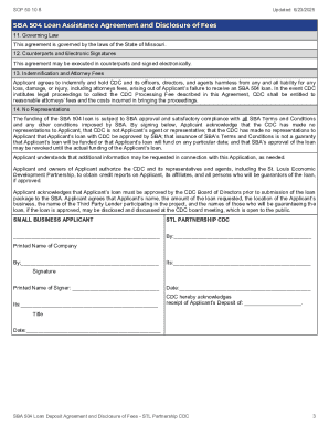 SBA 504 Loan Deposit Agreement