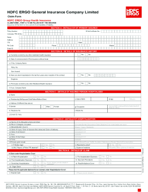 HDFC ERGO Health Insurance Claim Form