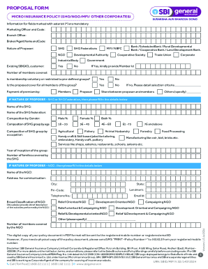 Micro Insurance Policy Proposal Form