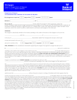 Deed of Assignment of Deposit