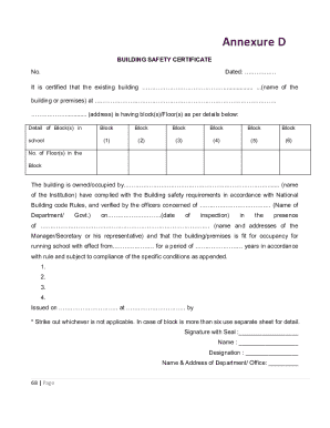 Building Safety Certificate
