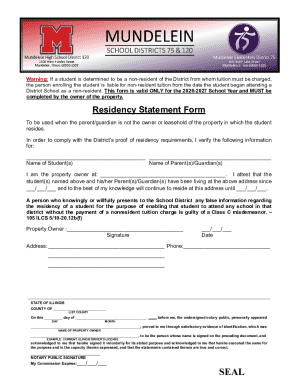 Residency Statement Form