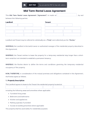 Mid Term Rental Lease Agreement