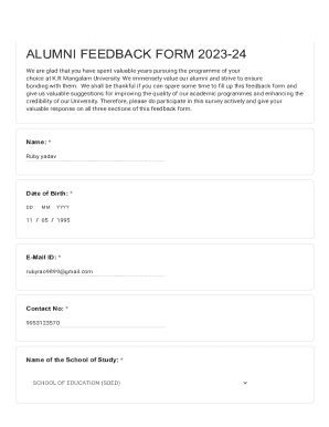 Alumni Feedback Form 2023-24