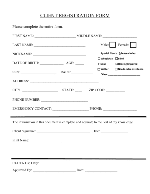 Client Registration Form