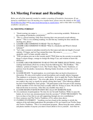 Sexaholics Anonymous Meeting Format