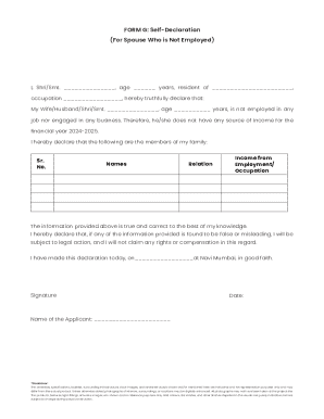 Self-Declaration for Unemployed Spouse