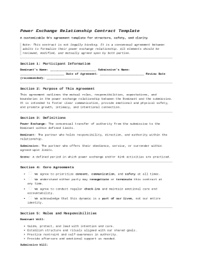 Power Exchange Relationship Contract Template