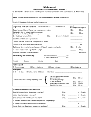 German Rental Application Form