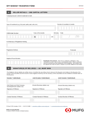 Off Market Transfer Form OMT2601