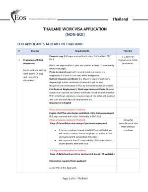 Thailand Work Visa Application