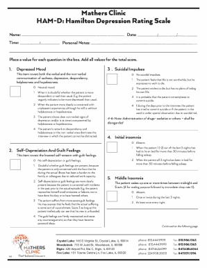 Hamilton Depression Rating Scale