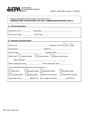 Emission Unit Description for Fuel Combustion Sources