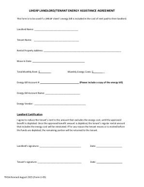 LIHEAP Landlord/Tenant Energy Assistance Agreement