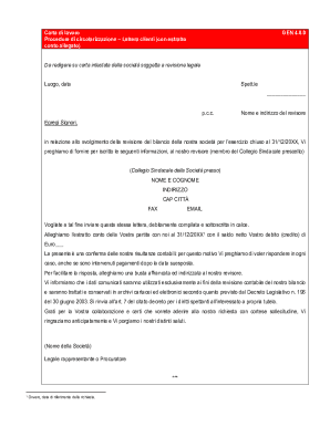 Italian Audit Confirmation Letter Template