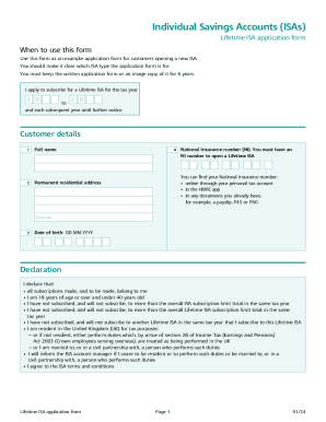 Lifetime ISA Application Form