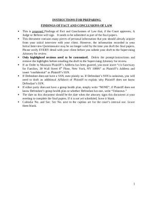 New York Divorce Findings of Fact and Conclusions of Law