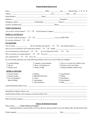 Patient Medical Intake Form