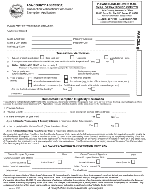 Ada County Homestead Exemption Application