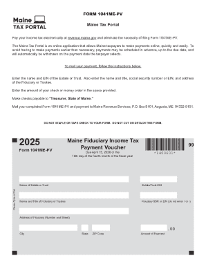 Maine Fiduciary Income Tax Form 1041ME-PV
