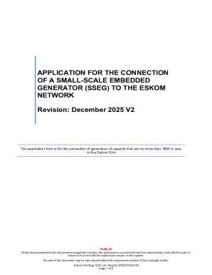 Application for Small-Scale Embedded Generator Connection