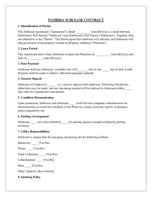 Florida Sublease Contract