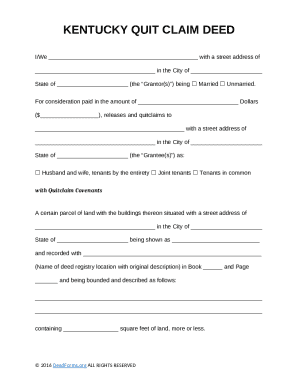 Kentucky Quit Claim Deed