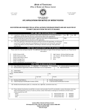 Louisiana ATC Application for Notice of Intent Poster