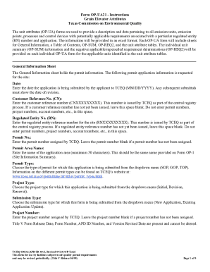 Texas Grain Elevator Attributes Form