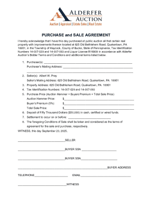 Purchase and Sale Agreement