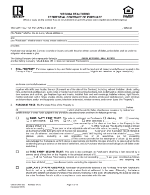 Virginia Residential Contract of Purchase