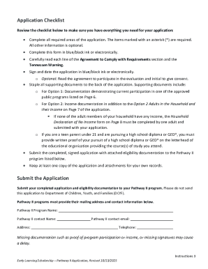 Early Learning Scholarship Pathway II Application