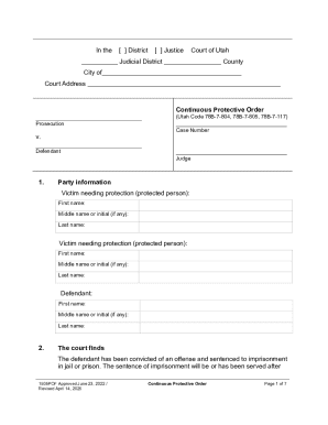 Utah Continuous Protective Order