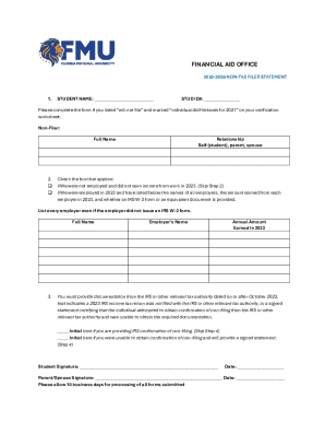 2025-2026 Non-Tax Filer Statement